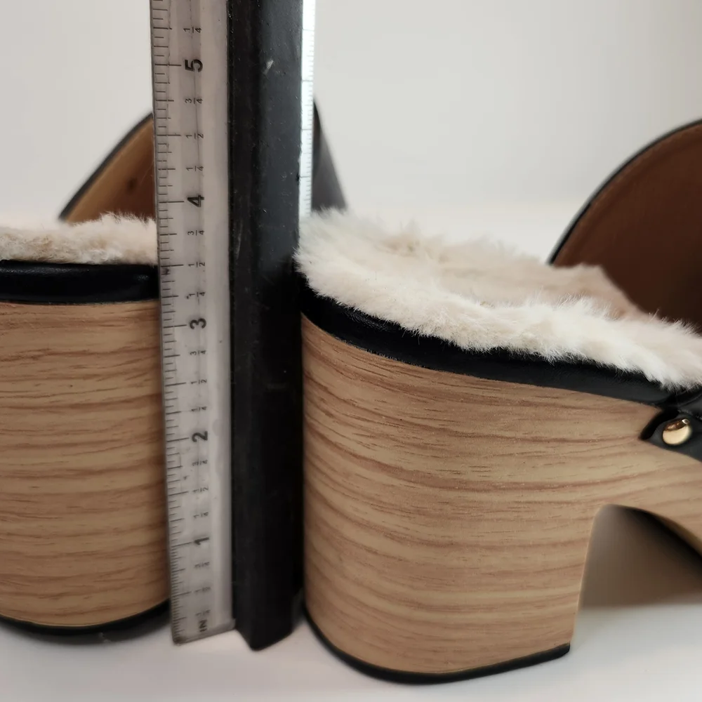 Taryn Rose Black Mules with Platform Sole and Plush Lining Sz 7.5 - Picture 1 of 10